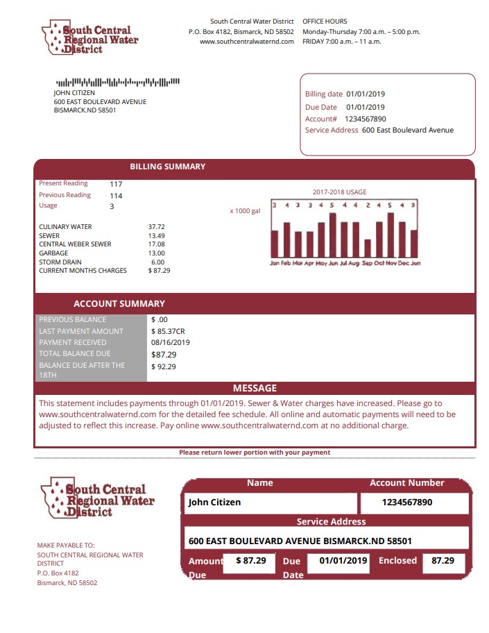  Minol USA business utility bill 